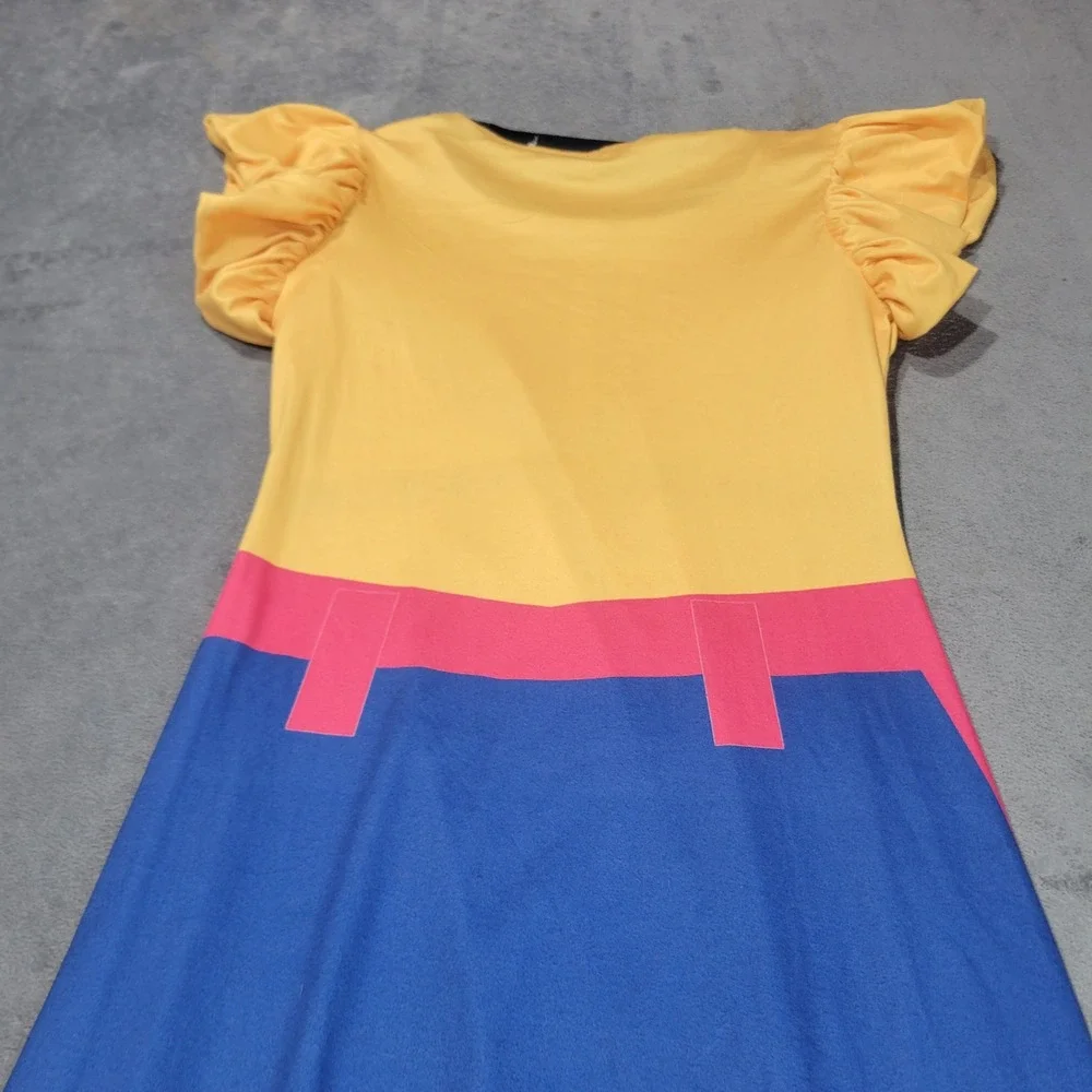 Dress Girls 150 Blue Yellow Rrrrrrumi Graphic Cosplay‎ Flutter Sleeve Kawaii Art